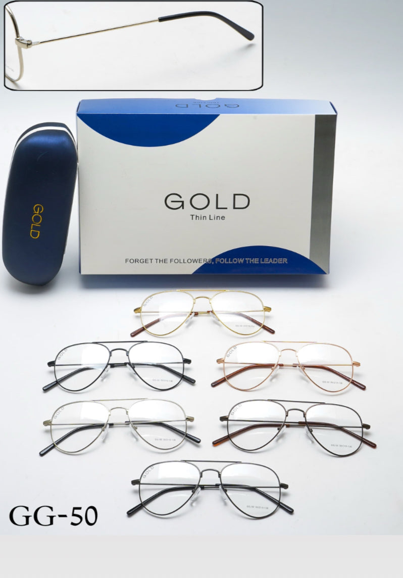 Gold Thin Aviator 50