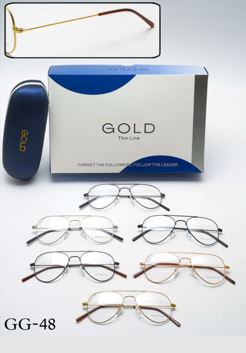 Gold Thin Aviator 48